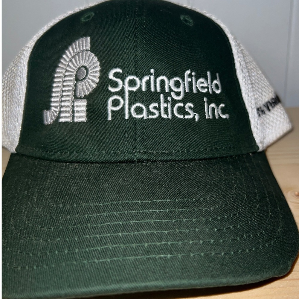 Springfield Plastics Inc Trucker Hat Green White Mesh Back Adjustable Cap